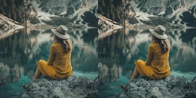 girl sitting photo to video ai